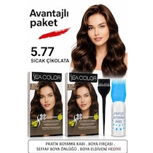 Sea Color Set Saç Boyası 5.77 Sıcak Çikolata 2 Li 2 Kutu+pratik Boya Kabı