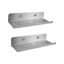Paslanmaz Çelik 2 Adet 24cm Banyo Duş Rafı Düzenleyici -set - Vidalı Montaj - İnox Inox