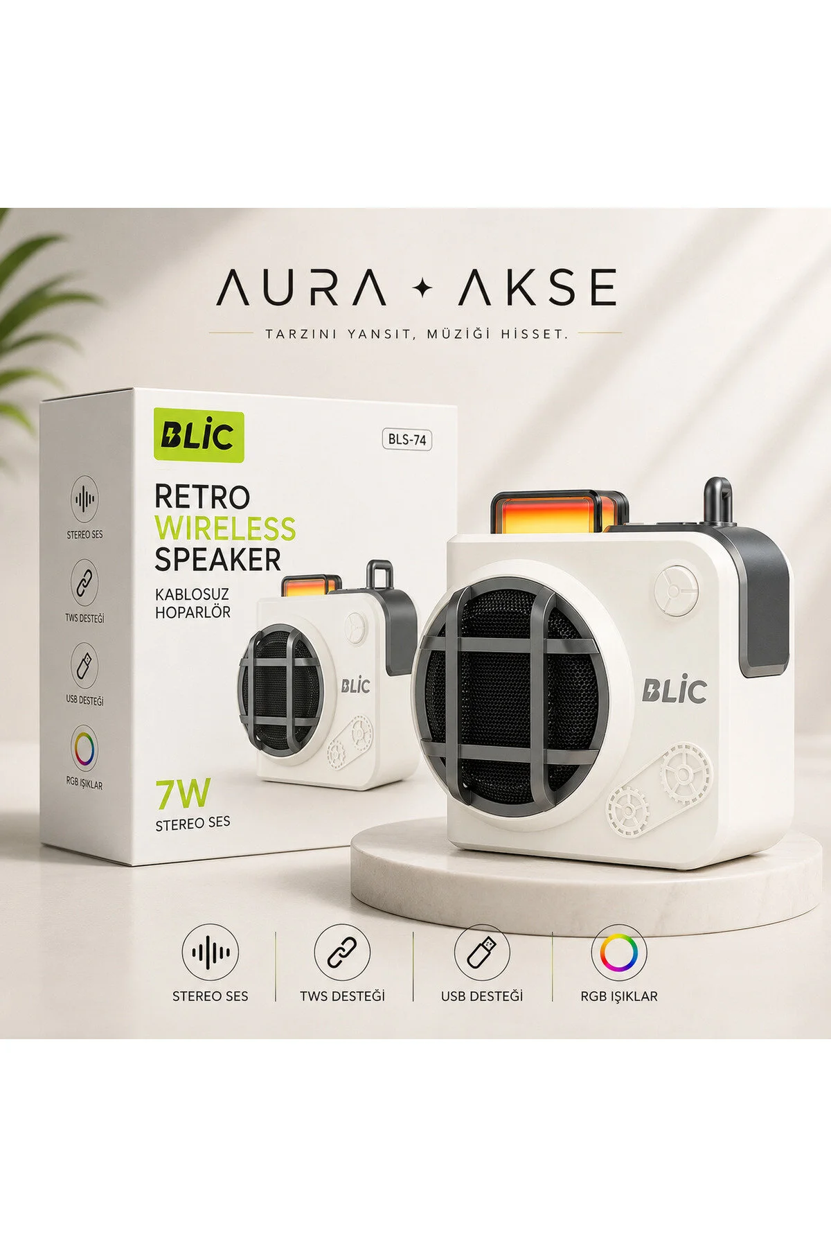 Aura Akse Tws Retro Wireless Speaker