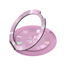 Goldenqian Ultra İnce 360 Dönen Cep Telefonu Tutucusu Macun Tipi Tembel Evrensel Masaüstü Halka Manyetik Arka Etiket Pink Pink