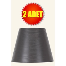 Antrasit Kumaş Başlık 2 Adet Konik Lambader Şapka Çap 35 Cm Lb833