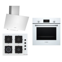 Bosch HBF512BW1T - POP6C2P30O - DWK64PJ20T 3'lü Beyaz Ankastre Set 280