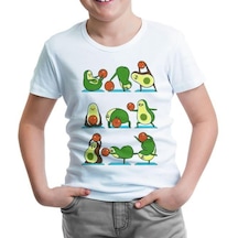 Yoga - Avocado Pozlar Beyaz Çocuk Tshirt