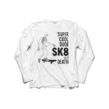 Kaykay Skateboardıng Kuru Kafa Death Kay Kay Sporu Kollu Tişört (518431008)