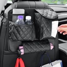 Araba Koltuğu Arka Organizatör Pu Deri Ped Çanta Araba Depolama Organizatör Katlanabilir Doku Sak Oto Oto İç Aksesuar Dğ. 54162003