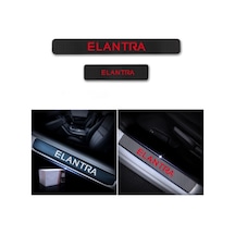 Hyundai Elentra Carbon Fiber Kapı Eşiği Yazısı Sticker 4Adet