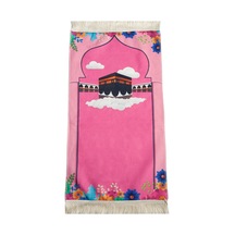 Kabeli Çiçek Desenli Çocuk Seccadesi Pembe Pembe