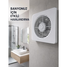 Mey İthalat 20 W Havalandırma Fanı 150 Mm Bağlantı Çapı 20,8 X 20,8 Cm Dekoratif Aspiratör Renkli