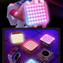 Cep Telefonu Çakarlı Dolgu Işık, Canlı Yayın Için Mini Taşınabilir Kısılabilir Yüksek Parlaklık Rgb Selfie Işık Paneli, Kıskaçlı Telefon Ve Notebook Tutucu, Youtuber Yayıncı Işığı D12s