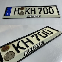 Dekor Araç Plakalığı ''bbs Grı "desenli Oto Plakalık Plastik 2 Adet