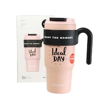 Shotay St-8917 Çift Kullanım Pipetli/rahat İçim Pembe 1000ml Çelik Matara Diğer