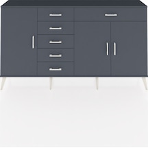 Arges Konsol 3 Raflı 6 Çekmeceli 3 Kapaklı 176x30x99 Antrasit-antrasit Antrasit - Antrasit