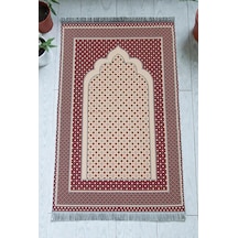 Mihraplı Yıldız Desenli Goblen Seccade - Kırmızı Kırmızı