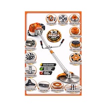 Dragro German Drg-13 + Yan Tipi Benzinli Ot Çalı Çim Biçme Tırpanı + Full Set Hediyeli + Çift Çapa T
