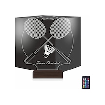 Luvivia Badminton Bedminton Kişiye Özel 3d Lamba - Masa Gece Lambası Şeffaf