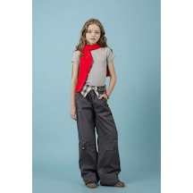 Defacto Baggy Fıt Poplin Pantolon Kız Çocuk H1951a826smar213 Antrasit-ar213