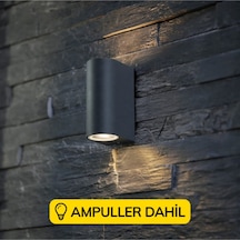 Çift Yönlü Dekoratif Antrasit Aplik - Beyaz Işık Ampüller Dahil Diğer