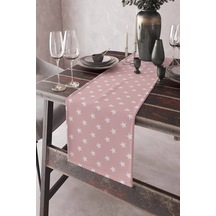Pembe Yıldız Desenli Premium Masa Örtüsü Runner Rnr310n11