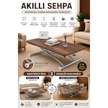 Juppo Üst Tabla Mdf Barok Ceviz Oval Köşe Alt Krom Dışa Kıvrım