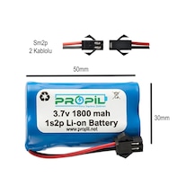 3.7v 14500 - 1800 Mah Oyuncak Pili Full Kapasite Siyah Soket