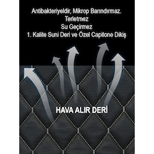 Galaxy 2li Koltuk Minderi Terletmez Deri Siyah Beyaz07
