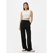 Koton Geniş Paça Pantolon Normal Bel Siyah 4sak40073ew 4SAK40073EW999 Siyah