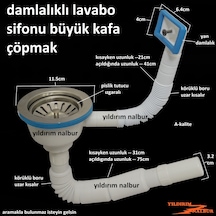 Çöpmak Körüklü Sifon Yandan Damlalıklı Lavabo Gideri