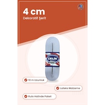 Beyaz Paça Lastiği 10 M 4 Cm Lateks Dekoratif Şerit Dikiş Terzili