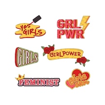 Gırl Power Temalı Telefon Ve Bilgisayar Yüzeylerine Uygun Sticker Seti