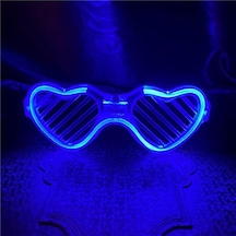 Mi Led Işıklı Kalp Gözlük 3 Modlu Parti & Glow Gözlüğü