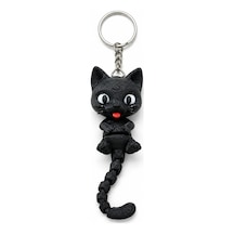 3d Marketi Siyah Kedi Figür Anahtarlık Charm 2'li Set