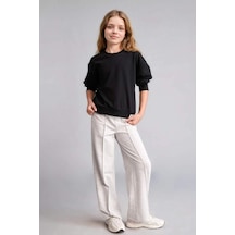 Defacto Wıde Leg Açık Gri Melanj Pantolon Kız Çocuk I3104a826augr421 Gri-gr421