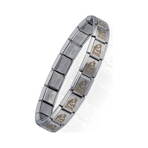 Kurt Kafası Göktürkçe Türk Yazılı İtalyan Charm Unisex Çelik Bileklik Scb57 Beyaz 90077367