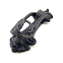 Antika Tarz Dekoratif Pirinç Doğa Kapı Tokmağı, Taktak - 205x73 Mm, Oksit Diğer