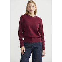 Sementa Bisiklet Yaka Yünlü Basic Triko Kazak - Bordo Bordo