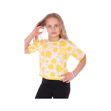 Toontoy Kids Toontoy Kız Çocuk Im Fıne Nakışlı Batik Tişört Sarı
