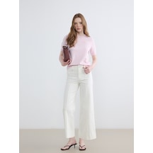 Lcw Modest Ekru Wideleg Fit Kadın Jean Pantolon