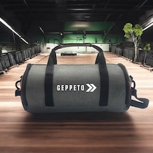 My Geppeto Bag Unisex Fitness Silindir Spor Çantası Gri