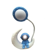 Şarjlı Ay Üstünde Astronot Masa Lambası Gece Lambası Mavi (531712407)
