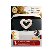 Kişiye Özel Gelin Arabası Kalp Çift Sıra Papatya Süsü 25 Cm Tek Kalp - 902495498 Diğer