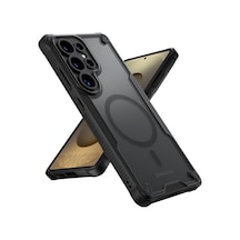 Samsung Galaxy S25 Ultra İçin Kılıf Fusion-rugged Manyetik Magsafe İle Uyumlu S25 Ultra Kılıfı Kamera Korumalı Arkası Mat Pc Koruyucu Tasarımlı Güçlü Manyetikli S25 Ultra Koruyucu Siyah