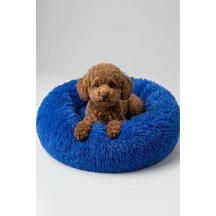 United Colors Of Benetton Bntmkt-0012-2-bl Uzun Kürklü Donut Kedi&köpek Yatağı Mavi 55 Cm