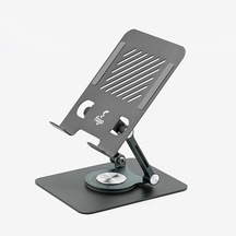 Fiigo 360 Derece Dönebilen Tablet Ve Telefon Standı Metal Grey