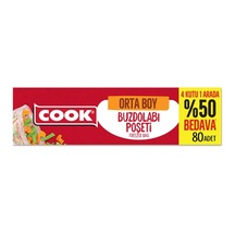 Cook Buzdolabı Poşeti, Orta Boy, 24 X 38 Cm, 80 Yaprak Diğer