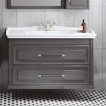 Denko Albatros 100 Cm Mdf Gri Banyo Dolabı Alt Modül Ve Lavabo Gri