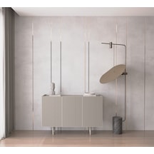 Enwood Capella Kum Taşı Rengi Mdf 3 Kapaklı Raflı 120 Lık Konsol