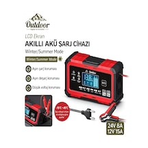 24v/8a 12v/15a Akıllı Akü Şarj Ve Onarım Cihazı Yaz Kış Modlu Lcd Ekranlı Start Stop