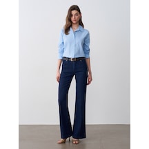 Dilvin 72309 Dikiş Detaylı Flare Jean-lacivert