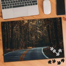 Mevsimsel Sonbaharlık Orman Yolu 240 Parça Puzzle Yapboz-1867667