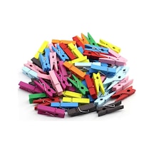 Renkli Ahşap Mandal 2.5 Cm 100'lü Set Dekoratif